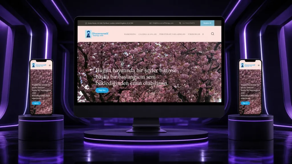 Discover Self Therapy web sitesi tasarımı
